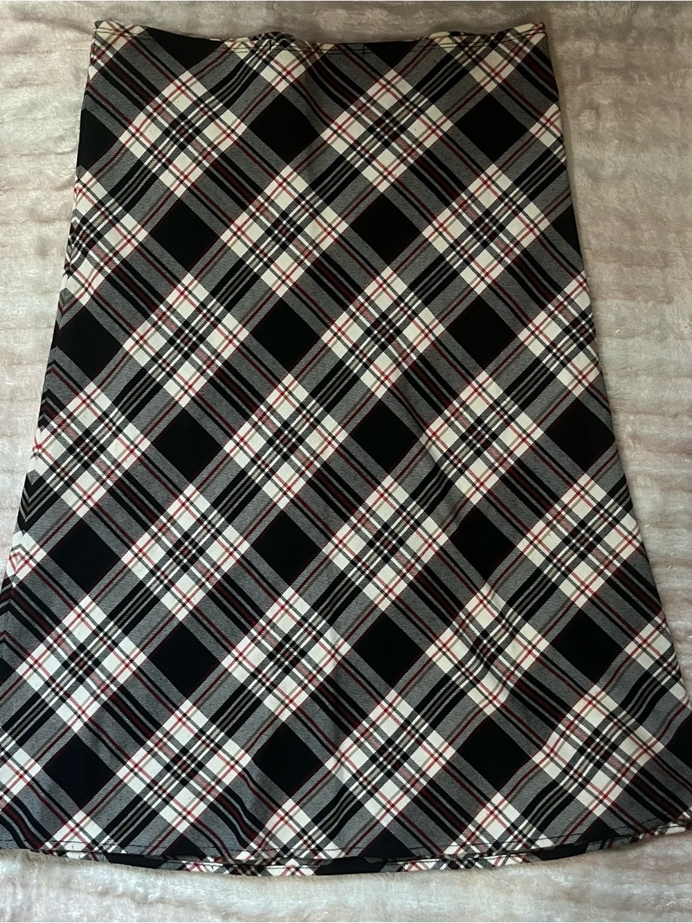 Vintage 90s Red Black Plaid A-Line Women's Skirt - clueless vibes